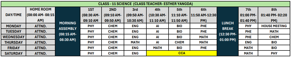 XI SCIENCE